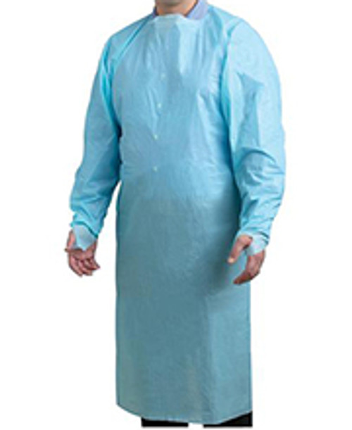 Disposable Plastic Isolation Gown (Level 1) - Individually wrapped, Unisex, One Size. CE & FDA Certified.  Qty: Case of 100 gowns