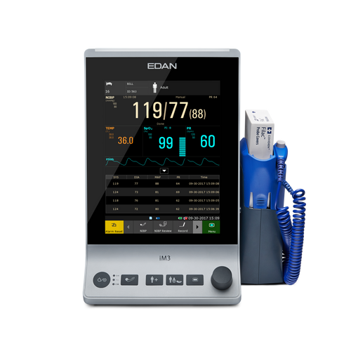 Combining a stunning ultra-slim design, large touch screen, and a rich set of features, the iM3 presents itself a next generation vital signs monitor.