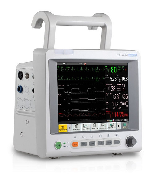 Full touch screen and customizable shortcuts for simple and intuitive operation
Defibrillation and electrosurgical interference protection
Basic parameters monitoring with optional capnography available
Suitable for feline, canine and other animals