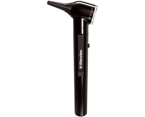 The E-scope® Direct Illumination Otoscope uses 2.5V Xenon Direct Illumination (3200 K) and has a "AA" battery handle. This otscope has sealing precision optics that pivot on both sides, and triple magnification. It can be used for pneumatic testing (does not come with connector and insufflator). The receptacle for the ear speculum is made of strong and sturdy metal. It can be used with specula from other manufacturers.