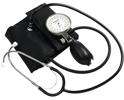 The sphygmomanometer comes with a sturdy and light aluminum casing which will protect it from corrosion. On the right side of the monometer it has a push in tube connection. The bulb is latex to inflate the cuff. The precision release valve can be finely adjusted without wear and tear. It has a spoon shaped handle made of stainless steel.