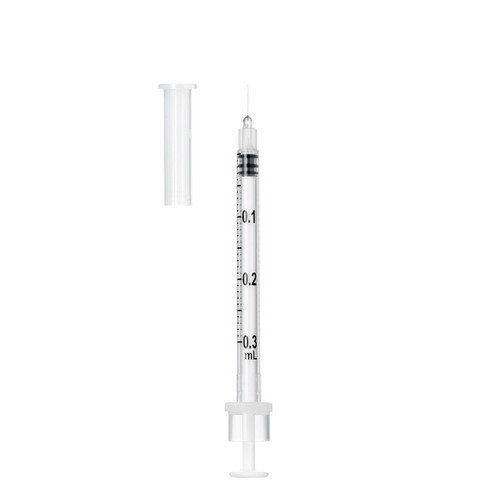 The Sol-M® Syringe with fixed needle is intended to be used for medical purposes to inject fluids into or withdraw fluids from the body.

Sol-M® Syringe with Fixed Needle is a sterile single-use standard hypodermic syringe with permanently pre-attached needle. It contains the syringe barrel as a container for withdrawn medication and the plunger that helps to adjust medication dose and release it from the syringe through the needle to the patient body.