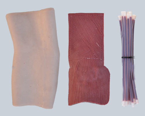 The IV / Suture Sleeve and Suture Block are Hyper-Realistic™ training aides that are designed to be utilized in both a controlled classroom and a hands-on practical application field training environment. Recommended training with both allows proper introduction, patient identification, skin preparation of the area to include aseptic technique, and administration of local anesthesia.