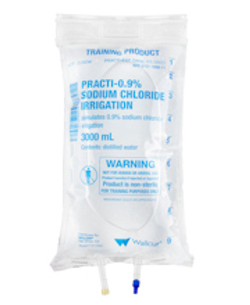 Practi-0.9% Sodium Chloride™ 3000 mL Irrigation I.V. Solution Bag (for training)