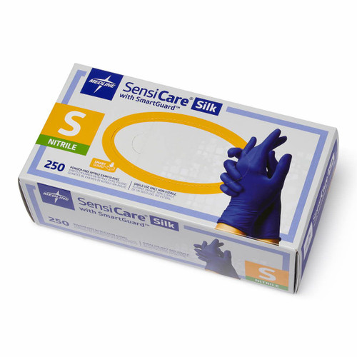 SensiCare Silk Exam Gloves Nitrile Textured Fingertips S 2500Ct
