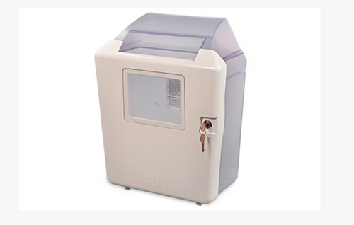 BD® Sharps Container Locking Wall Cabinet, 2/3 gal, patient room, beige