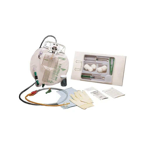 FOLEY CATHETER TRAY WITH PRECONNECTED  CATHETER AND URINE BAG