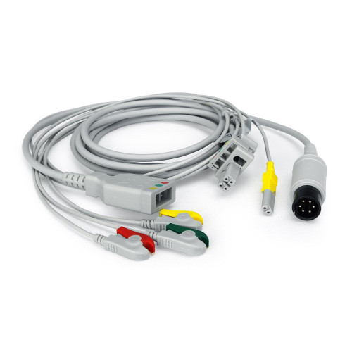 EDAN 3-Lead ECG Patient Cables – AHA, Snap & Grabber