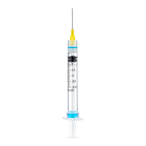 Sol-Care Safety Syringes have a manual retractable needle mechanism.  The Sol-Care Safety Syringe aids in the prevention of needlestick injuries by allowing the user to retract the needle into the barrel after medication delivery, covering the needle and locking it in place.