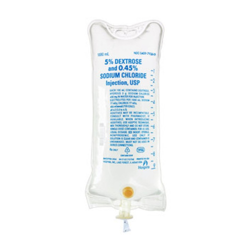 Baxter 5% Dextrose and 0.45% Sodium Chloride , iv saline, iv supplies, dextrose, sodium chloride