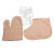 Comes with washable terry-cloth mitt and bootie, 50 hand/foot plastic liners.