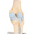 This knee joint model can be used to demonstrate various disorders of the human knee joint (articulatio genus) and their respective therapies in a graphic way. The knee joint shows a natural-sized, healthy right knee joint in upright position, including parts of the femur, tibia and fibula as well as the ligament system and the patella with part of the femoral tendon. The patella and attached tendon and the front half of the knee joint (which is frontally sectioned) can be detached to reveal the internal structures. Sectional knee joint mounted on base.