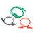 Set of three copper leads with highly flexible PVC insulation for connecting to free-fall apparatus (U8400830), with stackable 4 mm safety laminated plugs at both ends. Two leads 75 cm long, one red and one black.