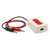 The Current sensor BT21i is a general-purpose sensor to measure currents in the range between -5 and 5 A. It has two 4-mm plugs for easy connection. The sensing element is a 0.04 Ω resistor connected between the red and black terminals.