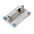 Switch mounted on a transparent acrylic base for the momentary closing of circuits. Sockets for 4 mm safety plugs.