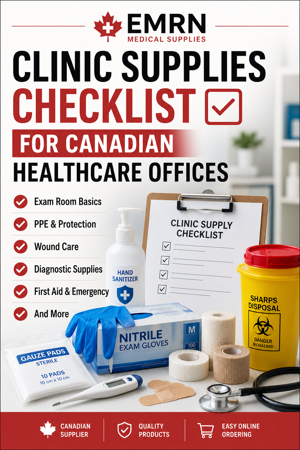 Clinic Supplies Checklist for Canadian Healthcare Offices