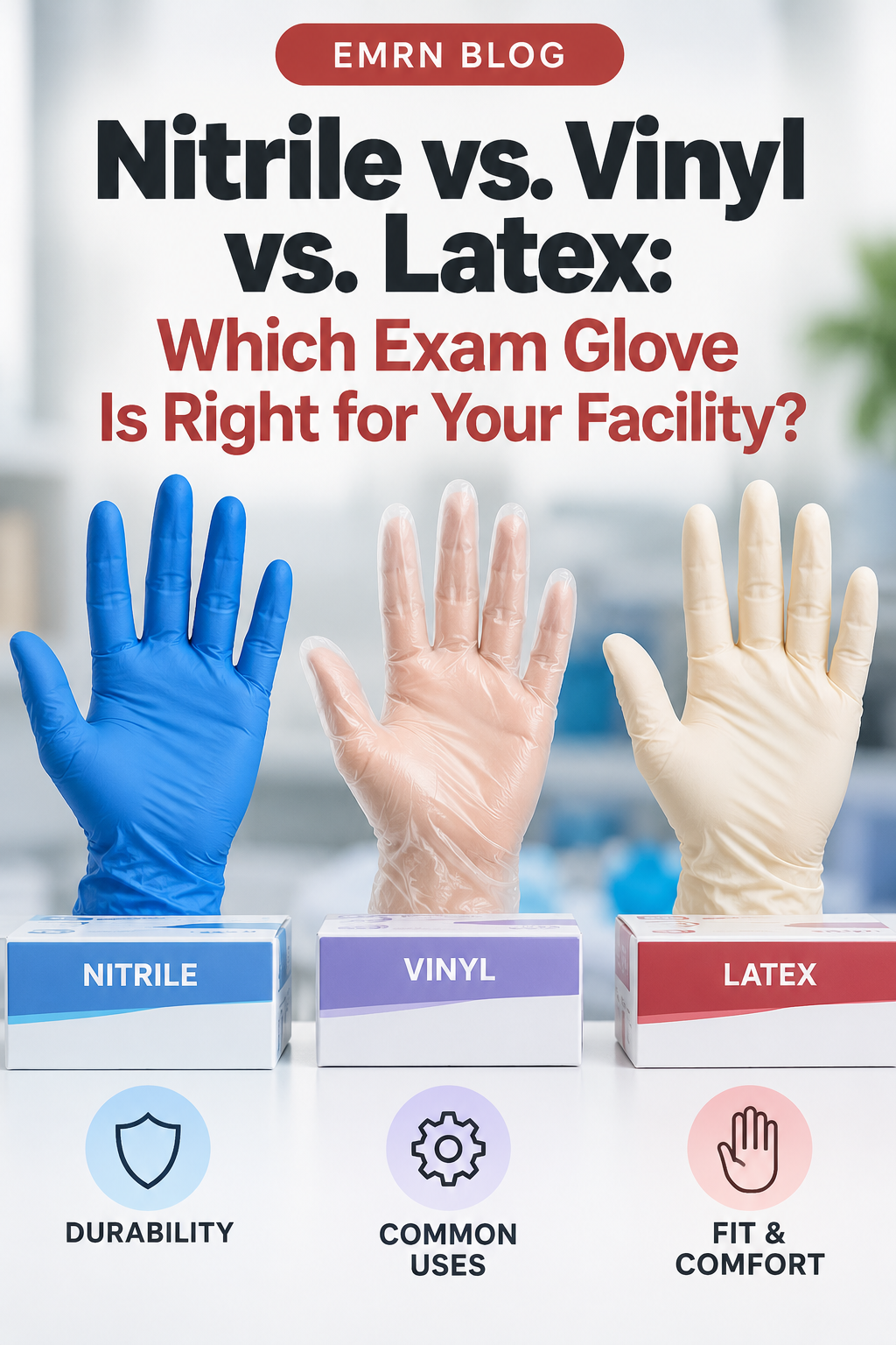 Nitrile vs Vinyl vs Latex gloves: How to Choose Exam Gloves for Your Facility