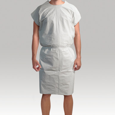 Exam Gown 3 ply T/P/T Universal (White),  8101