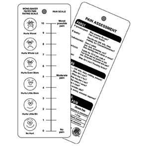 Pain Control Card Pocket Nurse Pain Scale Assessment Card (For Training Purposes Only ...