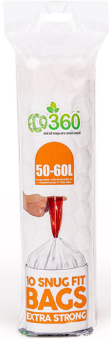 Eco360 50-60L 10 Snug Fit Bin Liners Extra Strong