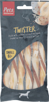 Pets Unlimited Small Twister Filled with Chicken pk6