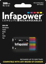 Infapower Rechargeable Battery Card of 1 9v