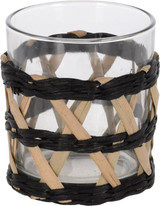 Koopman Small Tealight Holder Glass And Willow