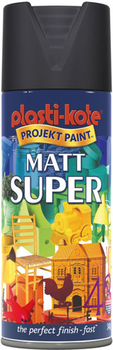 Plasti-kote Super Acrylic  Matt Black 