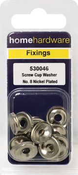 Home Hardware No.8 Screw Cup Washers Nickel Plated pack of 15