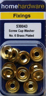 Home Hardware No.6 Screw Cup Washers Brass Plated pack of 15