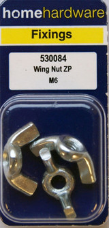 Home Hardware  Wing Nuts BZP M6 pack of 3