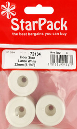 StarPack PVC Door Stop White Large pack of 3 