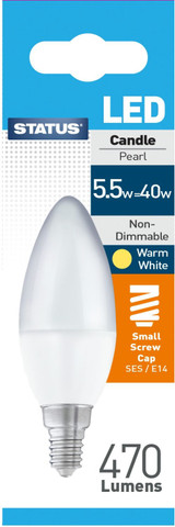 Candle LED SES Warm White Bulb 5w=40w