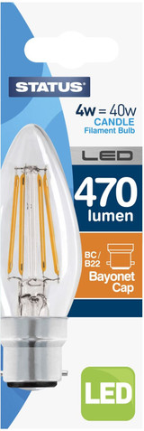 Status 4/40w GLS Filament LED WW BC