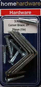 Home Hardware Corner Brace 25mm(1")  BZP 