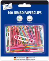 Just Stationery 100 Jumbo Paperclips Assorted