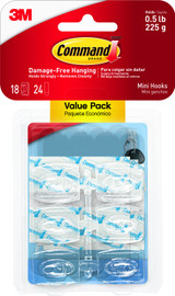 Command Clear Mini Hooks Pack of 18 Value Pack