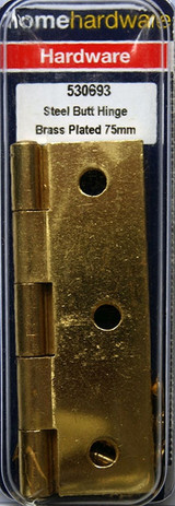 Home Hardware Butt Hinge75mm(3")Brass Plated 