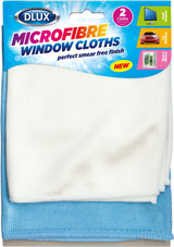 Dlux Microfibre Window Cloths 2 Pack