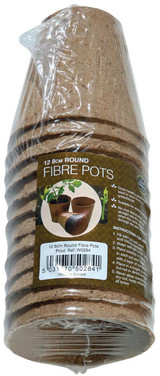 Round Fibre pots 8cm pk12