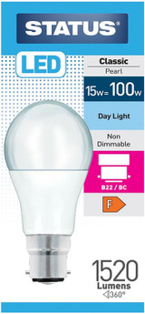 Status 15/100w GLS Day Light BC Light Bulb 