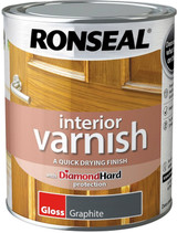 Ronseal Interior Varnish Graphite Gloss 750ml
