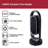 Black+Decker Ceramic Heater 1.8kw With Timer