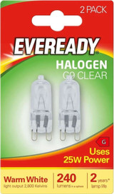 Eveready Halogen G9 Bulb 25W 240 Lumens Warm White Pack of 2