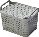 Strata Urban Store Basket & Lid Large Cool Grey 21 Litres 29x30x43.5cm