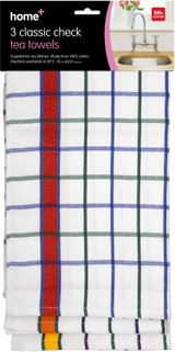 Classic Check Tea Towels Pack of 3