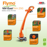 Flymo EasiTrim 250 Cordless Strimmer 18 volts