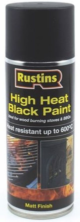 Rustins High Heat Paint Black 400ml