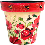 Creekwood Zest Garden Indoor Outdoor Pot Poppies & Bees 30cm