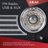 Itek A60048BLK Vintage Radio AM & FM Bands
